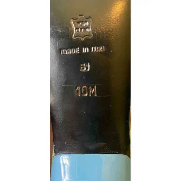 Via Spiga Open-Toe Mules Yellow & Blue Abstract Pattern Shoes Heels Size 10 - Picture 8 of 9